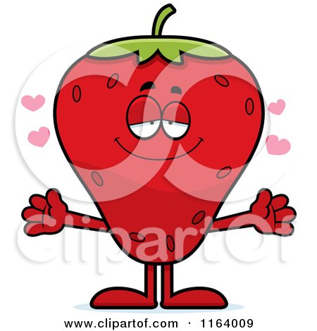Cartoon of a Loving Strawberry Mascot - Royalty Free Vector Clipart by Cory Thoman