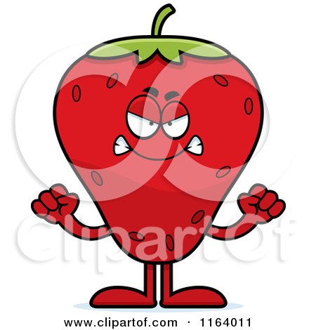 Cartoon of a Mad Strawberry Mascot - Royalty Free Vector Clipart by Cory Thoman
