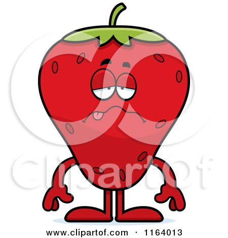 Cartoon of a Sick Strawberry Mascot - Royalty Free Vector Clipart by Cory Thoman