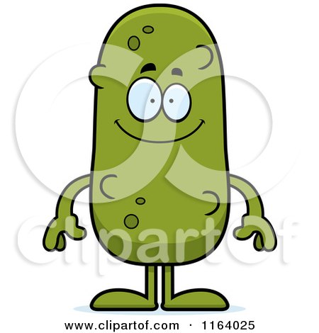 Cartoon of a Happy Pickle Mascot - Royalty Free Vector Clipart by Cory Thoman