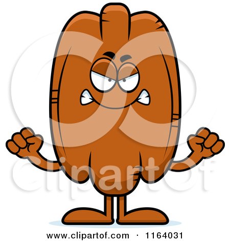 Cartoon of a Mad Pecan Mascot - Royalty Free Vector Clipart by Cory Thoman