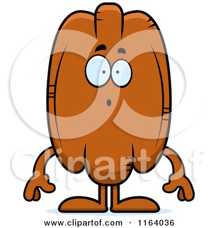Cartoon of a Surprised Pecan Mascot - Royalty Free Vector Clipart by Cory Thoman