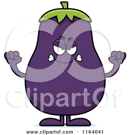 Cartoon of a Mad Purple Eggplant Mascot - Royalty Free Vector Clipart by Cory Thoman
