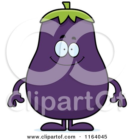 Cartoon of a Happy Purple Eggplant Mascot - Royalty Free Vector Clipart by Cory Thoman