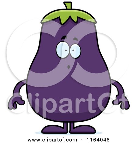 Cartoon of a Surprised Purple Eggplant Mascot - Royalty Free Vector Clipart by Cory Thoman