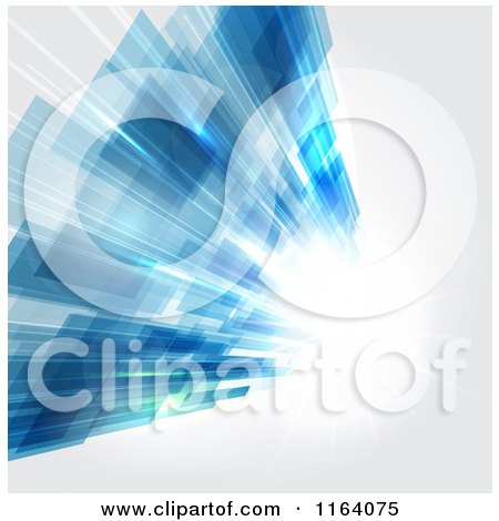 Clipart of a Blue Abstract Background with Bright Light - Royalty Free Vector Illustration by KJ Pargeter