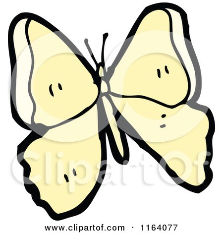 Cartoon of a Yellow Butterfly - Royalty Free Vector Illustration by lineartestpilot