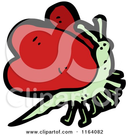 Cartoon of a Red Butterfly - Royalty Free Vector Illustration by lineartestpilot