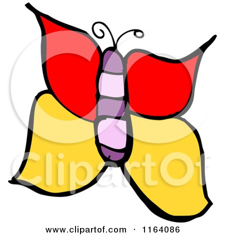 Cartoon of a Butterfly - Royalty Free Vector Illustration by lineartestpilot
