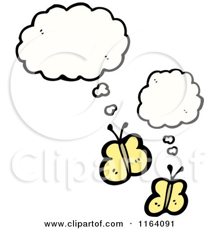 Cartoon of a Thinking Butterfly - Royalty Free Vector Illustration by lineartestpilot