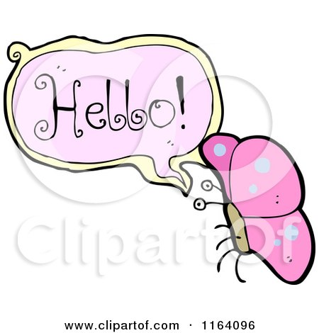 Cartoon of a Talking Butterfly - Royalty Free Vector Illustration by lineartestpilot