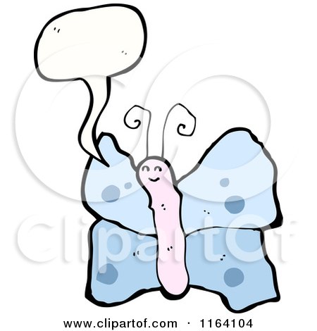 Cartoon of a Talking Butterfly - Royalty Free Vector Illustration by lineartestpilot