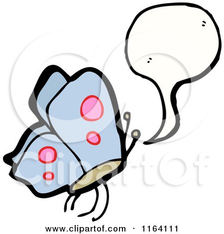 Cartoon of a Talking Butterfly - Royalty Free Vector Illustration by lineartestpilot