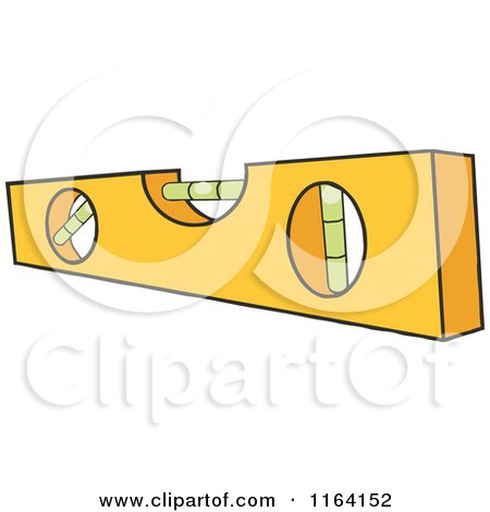 Cartoon of a Yellow Level Tool - Royalty Free Vector Clipart by Johnny Sajem