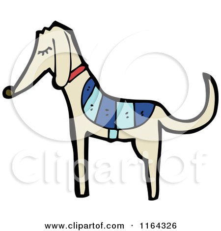 Cartoon of a Greyhound Dog - Royalty Free Vector Illustration by lineartestpilot