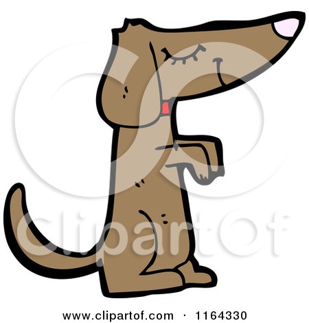 Cartoon of a Begging Dog - Royalty Free Vector Illustration by lineartestpilot