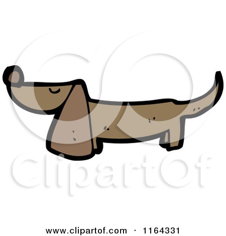 Cartoon of a Dachshund Dog - Royalty Free Vector Illustration by lineartestpilot