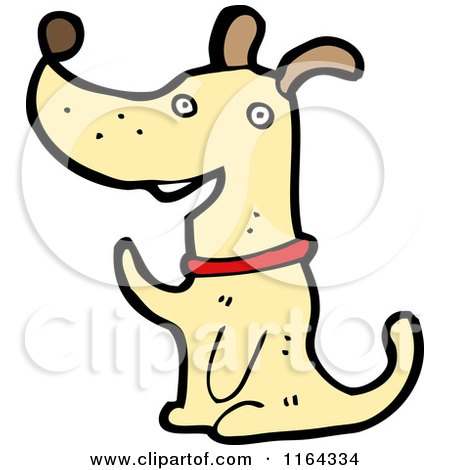 Cartoon of a Waving Dog - Royalty Free Vector Illustration by lineartestpilot