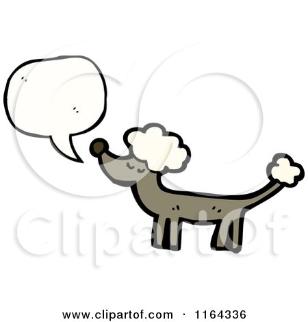 Cartoon of a Talking Poodle Dog - Royalty Free Vector Illustration by lineartestpilot