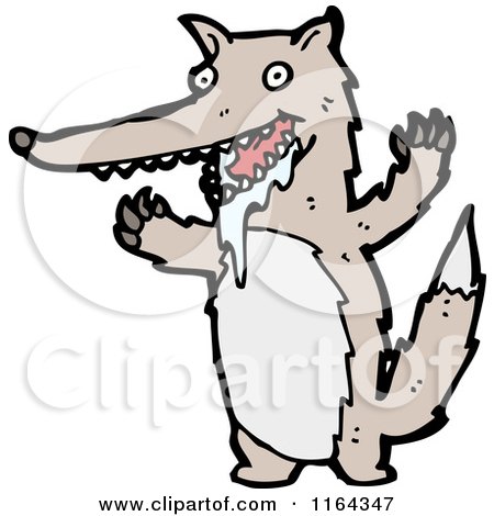 Cartoon of a Rabid Wolf - Royalty Free Vector Illustration by lineartestpilot