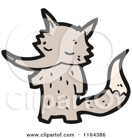 Cartoon of a Wolf - Royalty Free Vector Illustration by lineartestpilot