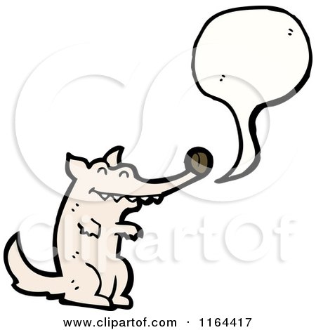 Cartoon of a Talking Wolf - Royalty Free Vector Illustration by lineartestpilot