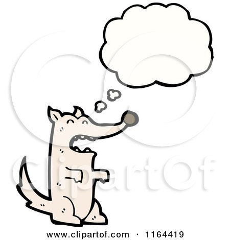 Cartoon of a Thinking Wolf - Royalty Free Vector Illustration by lineartestpilot