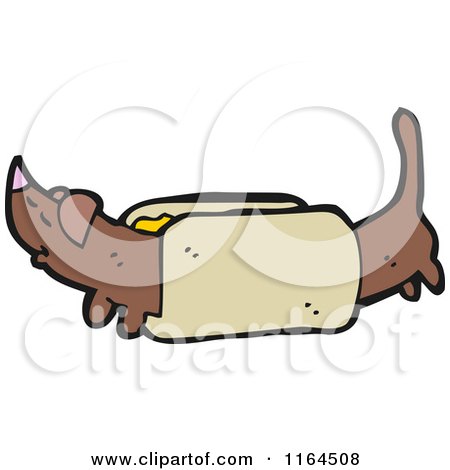 Cartoon of a Dachshund Dog in a Bun - Royalty Free Vector Illustration by lineartestpilot