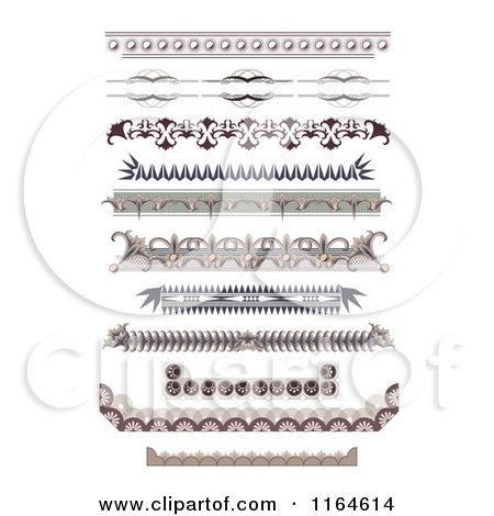Clipart of Ornate Vintage Certificate Border Designs - Royalty Free Vector Illustration by vectorace