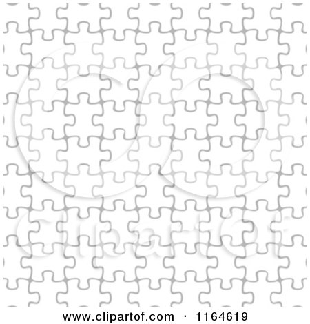 Clipart of a Background of White Puzzle Pieces - Royalty Free Vector Illustration by vectorace