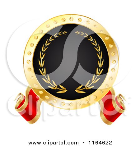 Clipart of a Red Gold and Black Best or Winner Tag - Royalty Free Vector Illustration by vectorace