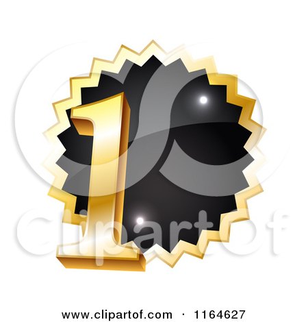 Clipart of a Gold and Black First Place Winner Tag - Royalty Free Vector Illustration by vectorace