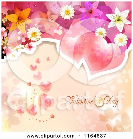 Clipart of a Valentines Day Background with Roses Hearts and Text 7 - Royalty Free Vector Illustration by merlinul