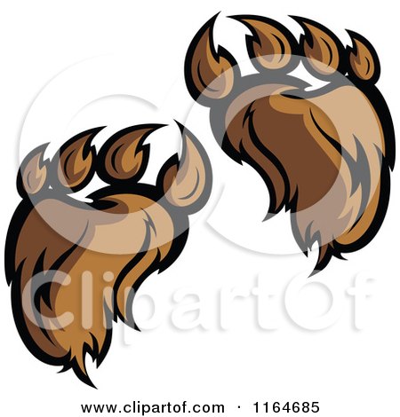 Cartoon of Furry Bear Paws - Royalty Free Vector Clipart by Chromaco