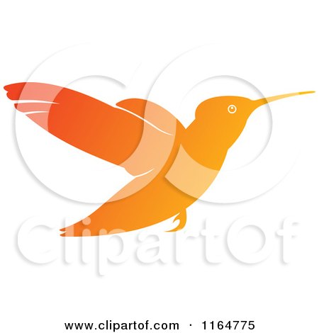 Clipart of a Gradient Orange Hummingbird 3 - Royalty Free Vector Illustration by Vector Tradition SM