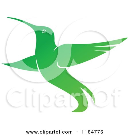 Clipart of a Gradient Green Hummingbird 3 - Royalty Free Vector Illustration by Vector Tradition SM