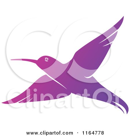 Clipart of a Gradient Purple Hummingbird 2 - Royalty Free Vector Illustration by Vector Tradition SM