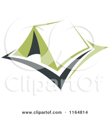 Clipart of a Green Camping Tent 4 - Royalty Free Vector Illustration by Vector Tradition SM