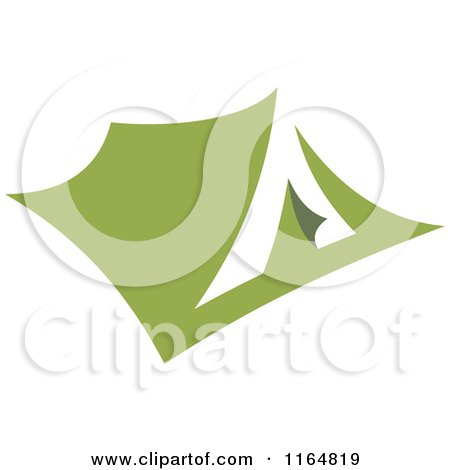 Clipart of a Green Camping Tent - Royalty Free Vector Illustration by Vector Tradition SM