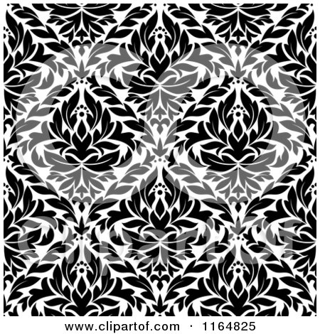 Clipart of a Black and White Triangular Damask Pattern Seamless Background 28 - Royalty Free Vector Illustration by Vector Tradition SM