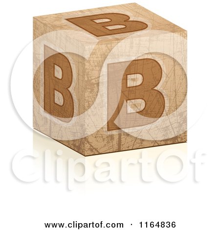 Clipart of a Brown Grungy Letter B Cube - Royalty Free Vector Illustration by Andrei Marincas