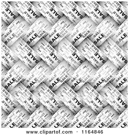 Clipart of a Black and White Weaved Sale Pattern - Royalty Free Vector Illustration by Andrei Marincas