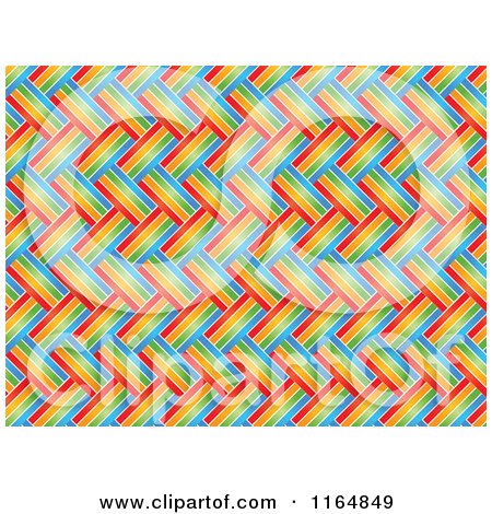 Clipart of a Black and White Weaved Colorful Lines Pattern - Royalty Free Vector Illustration by Andrei Marincas