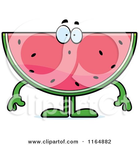 Cartoon of a Surprised Watermelon Mascot - Royalty Free Vector Clipart by Cory Thoman