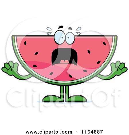 Cartoon of a Screaming Watermelon Mascot - Royalty Free Vector Clipart by Cory Thoman
