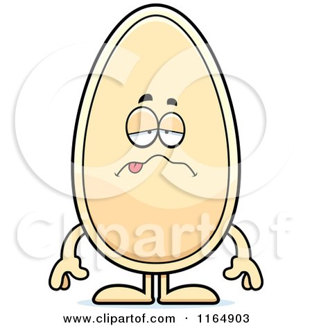 Cartoon of a Sick Seed Mascot - Royalty Free Vector Clipart by Cory Thoman