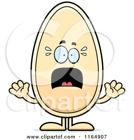 Cartoon of a Scared Seed Mascot - Royalty Free Vector Clipart by Cory Thoman