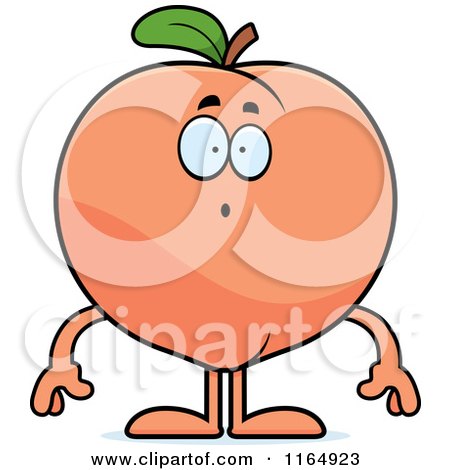 Cartoon of a Surprised Peach Mascot - Royalty Free Vector Clipart by Cory Thoman