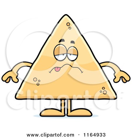 Cartoon of a Sick Tortilla Chip Mascot - Royalty Free Vector Clipart by Cory Thoman