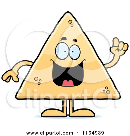 Cartoon of a Tortilla Chip Mascot with an Idea - Royalty Free Vector Clipart by Cory Thoman